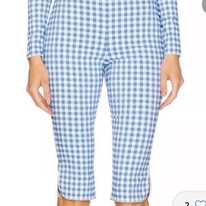 Frankies Bikini XL Blue Gingham Checkered Cropped Pants